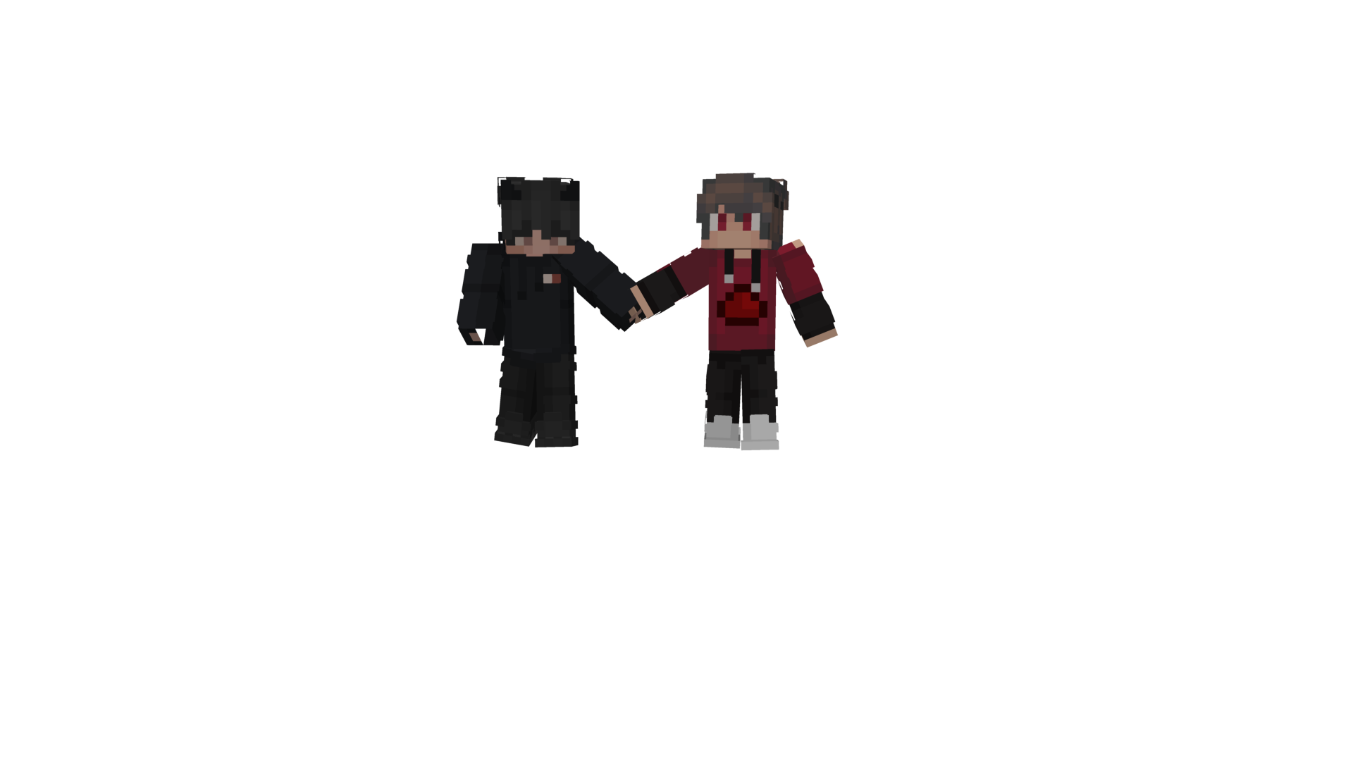 Zwei Minecraft-Figuren, die Gründer von HypeServ