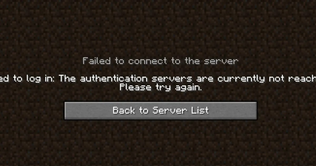 Minecraft Authentication Servers Are Currently Down oder Encrypting ...